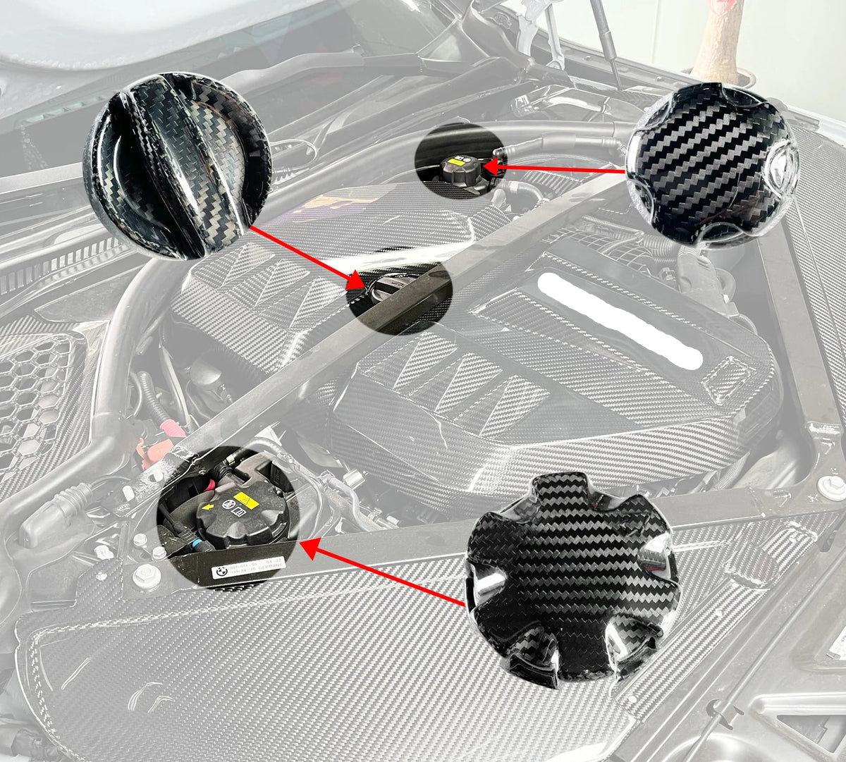 G80/G82/G87/X3M/X4M Dry Carbon Engine Bay Cap Set
