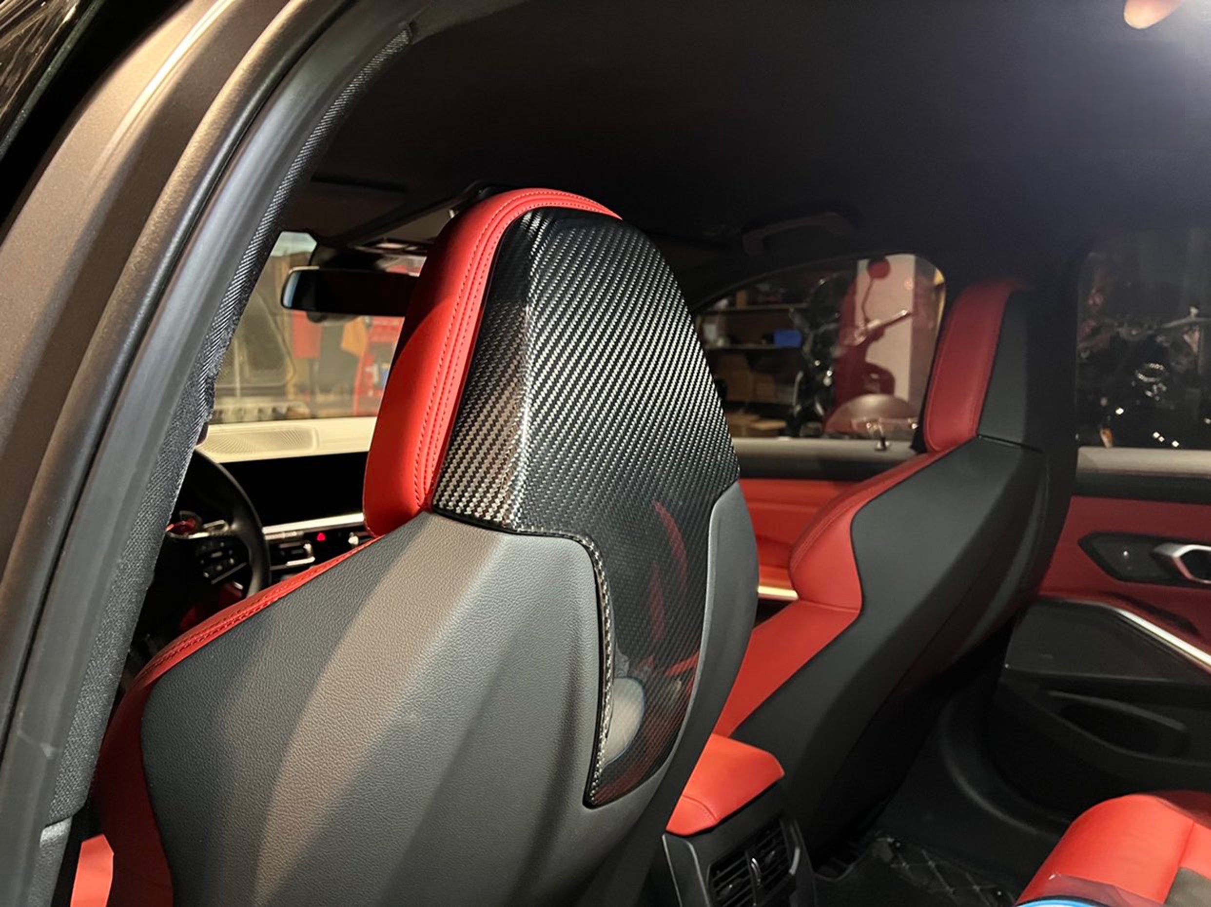 G8X Dry Carbon Fiber Head Rest Covers