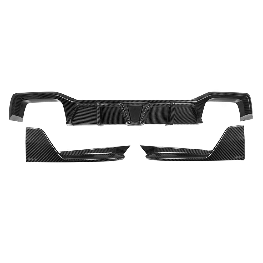 X4M F98 LCI SQ Style Dry Carbon Fiber Rear Diffuser With Brake Light